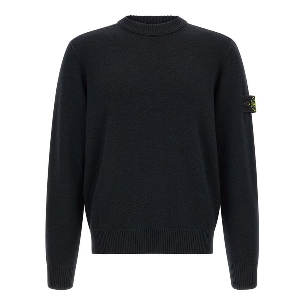 Stone Island Blue Virgin Wool Men's Cardigan